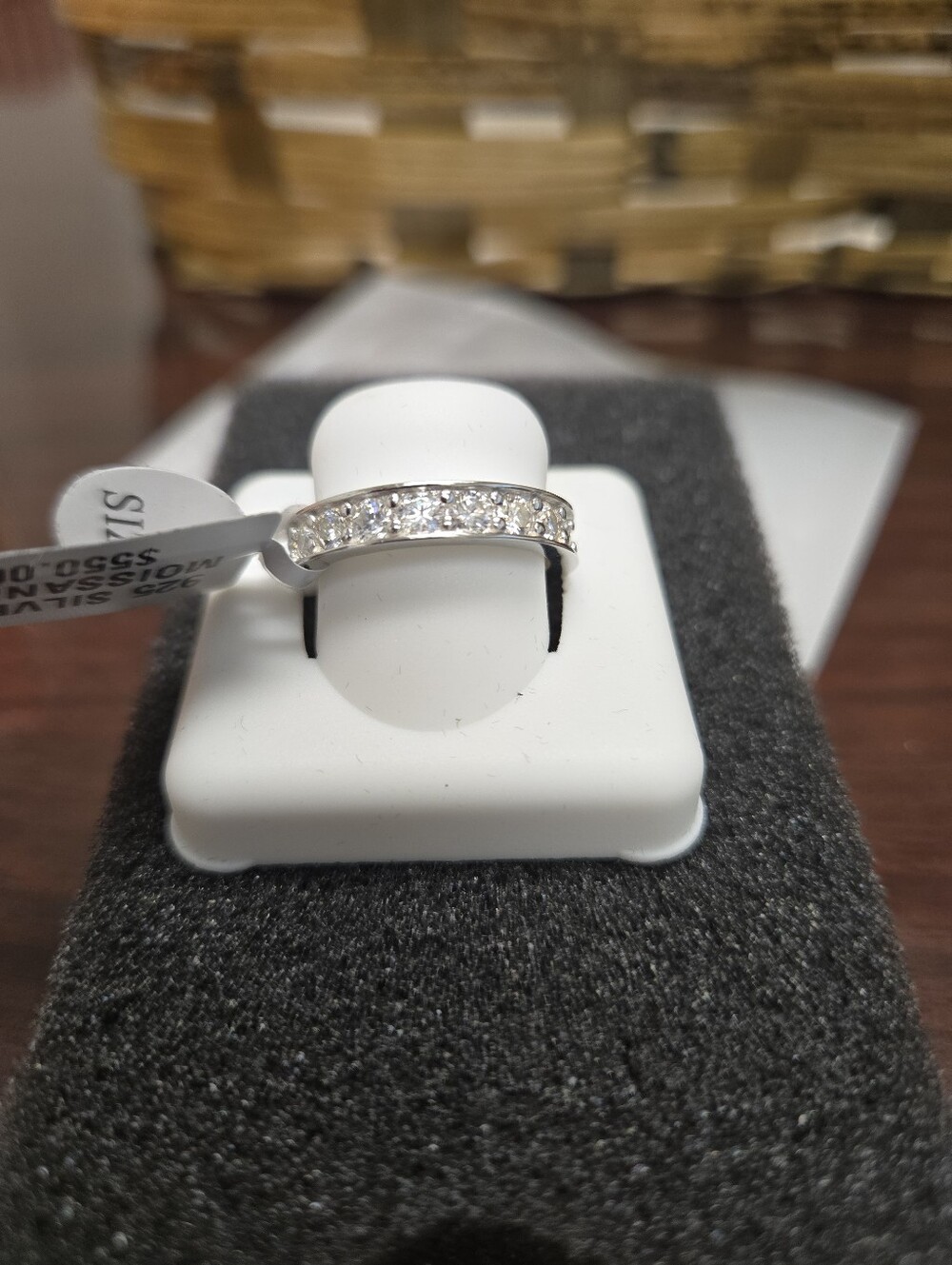 Sterling Silver Clear Moissionite Eternity Band - 925 3 Ct Total Weight